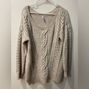 Aeropostale Swoop Neck Knit Sweater Size XL